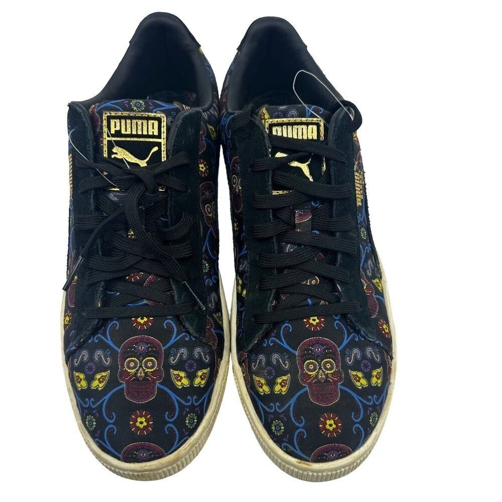 Puma SZ 10.5 DOTD Day of The Dead Día de Muertos Black Womens 364783 01